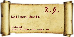 Kollman Judit névjegykártya